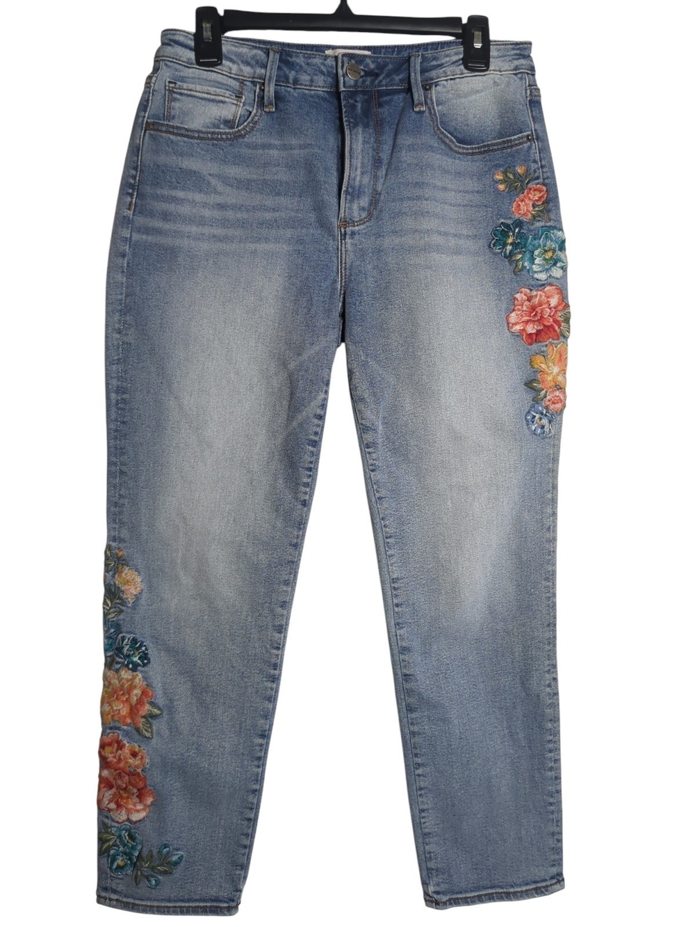 Driftwood Gizelle Floral Vine Embroidered Jeans Size 29x27 Boho Cottagecore